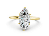 Yellow gold Marquise Cut Diamond Solitaire Engagement Ring with Classic Band and Four-Prong Setting_32