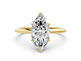 Yellow gold Marquise Cut Diamond Solitaire Engagement Ring with Classic Band and Four-Prong Setting_56