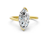 Yellow gold Marquise Cut Diamond Solitaire Engagement Ring with Four-Prong Setting and Classic Band_19