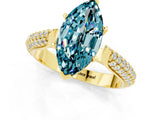Yellow gold Marquise Cut Diamond Solitaire Engagement Ring with Pavé Band and Four-Prong Setting_1