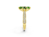 Yellow gold Marquise Cut Diamond Solitaire Engagement Ring with Pavé Band and Four-Prong Setting_2