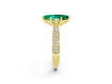Yellow gold Marquise Cut Diamond Solitaire Engagement Ring with Pavé Band and Four-Prong Setting_2
