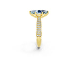 Yellow gold Marquise Cut Diamond Solitaire Engagement Ring with Pavé Band and Four-Prong Setting_2