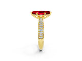 Yellow gold Marquise Cut Diamond Solitaire Engagement Ring with Pavé Band and Four-Prong Setting_2
