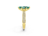 Yellow gold Marquise Cut Diamond Solitaire Engagement Ring with Pavé Band and Four-Prong Setting_2