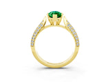 Yellow gold Marquise Cut Diamond Solitaire Engagement Ring with Pavé Band and Four-Prong Setting_3