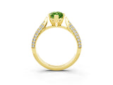 Yellow gold Marquise Cut Diamond Solitaire Engagement Ring with Pavé Band and Four-Prong Setting_3