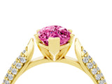 Yellow gold Marquise Cut Diamond Solitaire Engagement Ring with Pavé Band and Four-Prong Setting_4