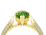 Yellow gold Marquise Cut Diamond Solitaire Engagement Ring with Pavé Band and Four-Prong Setting_4