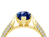Yellow gold Marquise Cut Diamond Solitaire Engagement Ring with Pavé Band and Four-Prong Setting_4