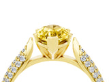 Yellow gold Marquise Cut Diamond Solitaire Engagement Ring with Pavé Band and Four-Prong Setting_4