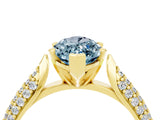 Yellow gold Marquise Cut Diamond Solitaire Engagement Ring with Pavé Band and Four-Prong Setting_4