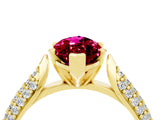 Yellow gold Marquise Cut Diamond Solitaire Engagement Ring with Pavé Band and Four-Prong Setting_4