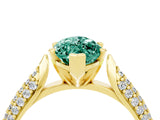 Yellow gold Marquise Cut Diamond Solitaire Engagement Ring with Pavé Band and Four-Prong Setting_4