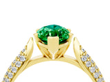Yellow gold Marquise Cut Diamond Solitaire Engagement Ring with Pavé Band and Four-Prong Setting_4
