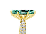 Yellow gold Marquise Cut Diamond Solitaire Engagement Ring with Pavé Band and Four-Prong Setting_5