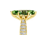 Yellow gold Marquise Cut Diamond Solitaire Engagement Ring with Pavé Band and Four-Prong Setting_5
