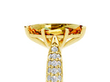Yellow gold Marquise Cut Diamond Solitaire Engagement Ring with Pavé Band and Four-Prong Setting_5