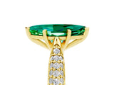 Yellow gold Marquise Cut Diamond Solitaire Engagement Ring with Pavé Band and Four-Prong Setting_5