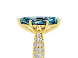 Yellow gold Marquise Cut Diamond Solitaire Engagement Ring with Pavé Band and Four-Prong Setting_5