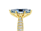 Yellow gold Marquise Cut Diamond Solitaire Engagement Ring with Pavé Band and Four-Prong Setting_5