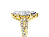 Yellow gold Marquise Cut Diamond Solitaire Engagement Ring with Twisted Pavé Band and Four-Prong Setting_56