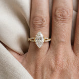 Yellow gold Marquise Cut Diamond Solitaire Engagement Ring with Twisted Pavé Band and Four-Prong Setting_66