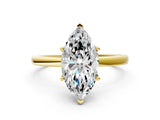 Yellow gold Marquise Cut Diamond Solitaire Ring with Classic Band and Four-Prong Setting_8