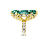 Yellow gold Marquise Cut Diamond Solitaire Ring with Four-Prong Setting and Pavé Band_17