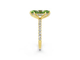 Yellow gold Marquise Cut Diamond Solitaire Ring with Four-Prong Setting and Pavé Band_21