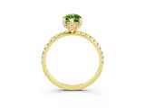Yellow gold Marquise Cut Diamond Solitaire Ring with Four-Prong Setting and Pavé Band_22