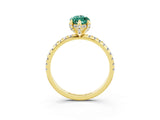 Yellow gold Marquise Cut Diamond Solitaire Ring with Four-Prong Setting and Pavé Band_27