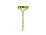Yellow gold Marquise Cut Diamond Solitaire Ring with Four-Prong Setting and Pavé Band_2