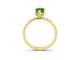Yellow gold Marquise Cut Diamond Solitaire Ring with Four-Prong Setting and Pavé Band_3