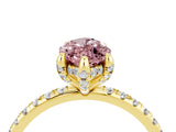Yellow gold Marquise Cut Diamond Solitaire Ring with Four-Prong Setting and Pavé Band_4