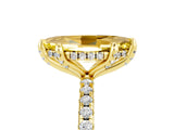 Yellow gold Marquise Cut Diamond Solitaire Ring with Four-Prong Setting and Pavé Band_5