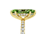 Yellow gold Marquise Cut Diamond Solitaire Ring with Four-Prong Setting and Pavé Band_5
