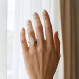 Yellow gold Marquise Cut Diamond Solitaire Ring with Micro Pave Band and Prong Setting_12