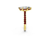 Yellow gold Marquise Cut Diamond Solitaire Ring with Pavé Band and Four-Prong Setting_2