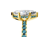 Yellow gold Marquise Cut Diamond Solitaire Ring with Pavé Band and Four-Prong Setting_5