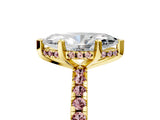 Yellow gold Marquise Cut Diamond Solitaire Ring with Pavé Band and Four-Prong Setting_5