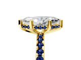 Yellow gold Marquise Cut Diamond Solitaire Ring with Pavé Band and Four-Prong Setting_5