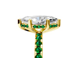 Yellow gold Marquise Cut Diamond Solitaire Ring with Pavé Band and Four-Prong Setting_5