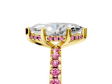 Yellow gold Marquise Cut Diamond Solitaire Ring with Pavé Band and Four-Prong Setting_5