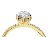 Yellow gold Marquise Cut Diamond Solitaire Ring with Pavé Band and Hidden Halo_30
