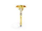 Yellow gold Marquise Cut Diamond Solitaire Ring with Pavé Band and Prong Setting_2