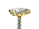 Yellow gold Marquise Cut Diamond Solitaire Ring with Round with Aquamarine side stone Pavé Band and Four-Prong Setting_41