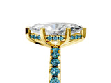 Yellow gold Marquise Cut Diamond Solitaire Ring with Round with Blue Topaz side stone Pavé Band and Four-Prong Setting_41