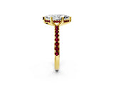 Yellow gold Marquise Cut Diamond Solitaire Ring with Round with Garnet side stone Pavé Band and Four-Prong Setting_38