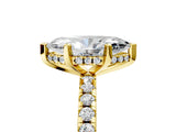 Yellow gold Marquise Cut Diamond Solitaire Ring with Round with Moissanite side stone Pavé Band and Four-Prong Setting_41
